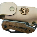 Pocket knife with leather pouch